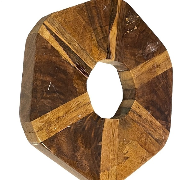 HANDMADE wood lacquered trivet octagonal. - Picture 3 of 4